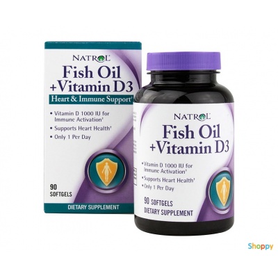 Natrol Fish Oil & Vitamin D3 90 гел. капс.