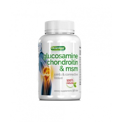 Хондропотектор Quamtrax Nutrition Glucosamine Chondroltine and MSM 90 таблеток