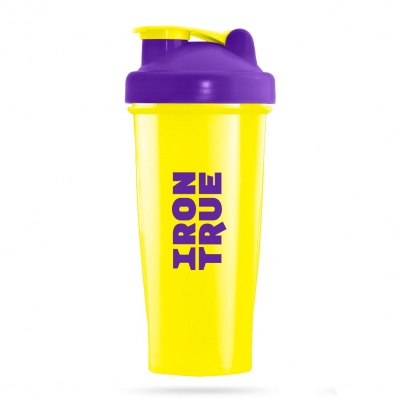 Шейкер IRONTRUE 700ml фиолетовый-желтый