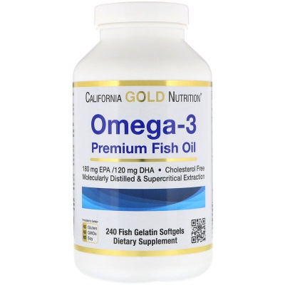 Антиоксидант California Gold Nutrition Omega-3  240 капсул