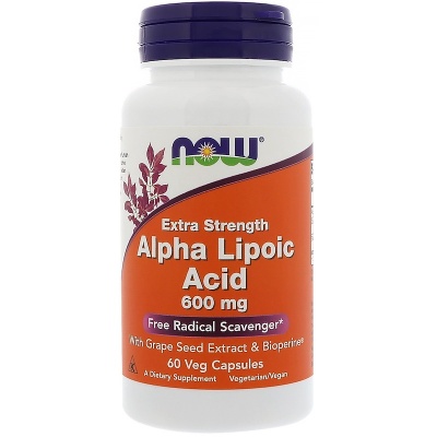 Антиоксидант NOW Alpha Lipoic Acid 600 мг 60 капсул