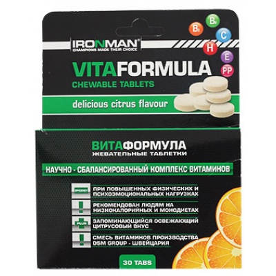 Жевательные таблетки IRONMAN  Vitaformula  30 таблеток