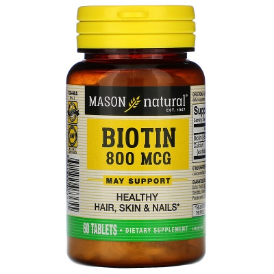 Витамины Mason Natural Biotin 800 mcg 60 таблеток