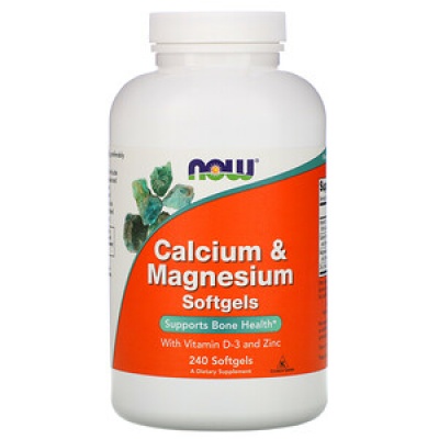 Витамины NOW Calcium Magnesium with D and Zinc 240 капсул