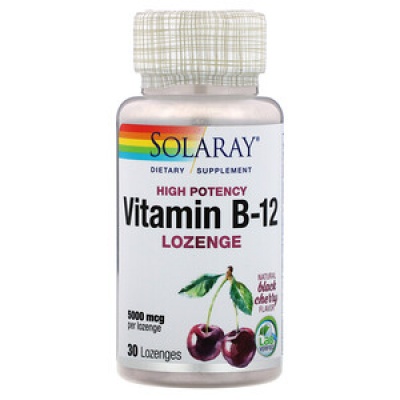 Витамины Solaray Vitamin B-12 30 леденцов