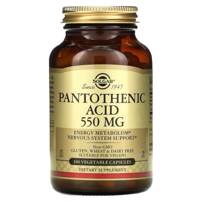 Пантотеновая кислота Solgar Pantothenic Acid  550 мг 100 капсул