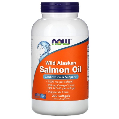 Антиоксидант NOW Wild Alaskan Salmon Oil 200 капсул