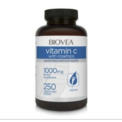Витамины Biovea Vitamin C 1000 mg+шиповник 250 капсул
