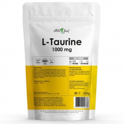 Аминокислота Atletic Food L-Taurine 1000 мг 200 гр