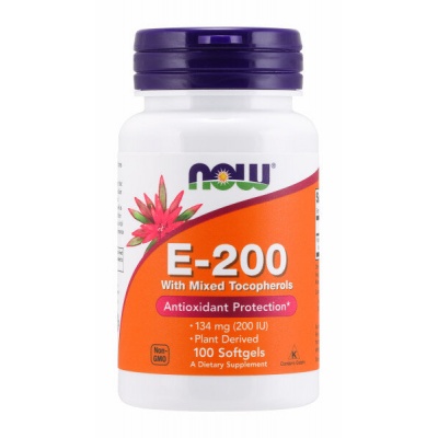 Витамины NOW Vitamin E-200 Mixed Tocopherol 100 капсул