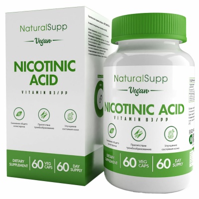 Аминокислота NaturalSupp NICOTINIC ACID 60 капсул