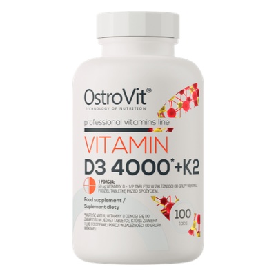 Витамины OstroVit Vitamin D3 4000 + K2 100 таблеток