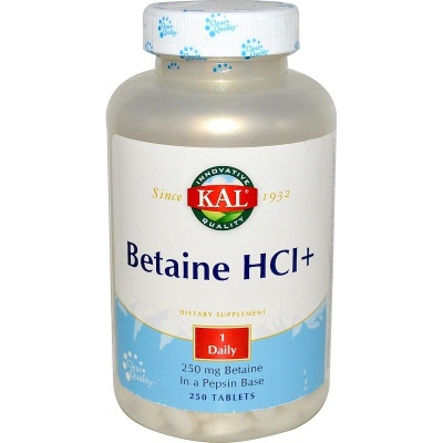 Витамины KAL Betaine HCl 250 мг 250 таблеток