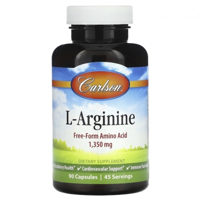 Аминокислота Carlson L-Arginine 90 капсул