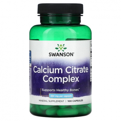 Витамины Swanson Calcium Citrate Complex 250 мг 100 капсул