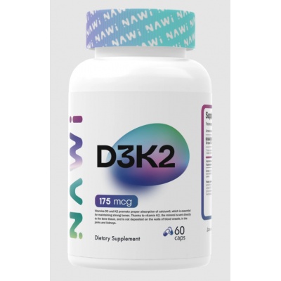 Витамины NAWI Vitamin D3 + Vitamin K2 60 капсул