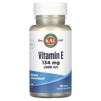 Витамины KAL Vitamin E 200 d-Alpha Tocopherol 134 мг 90 капсул