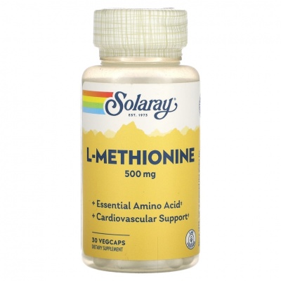 Аминокислота Solaray L-methionine 500 мг 30 капсул