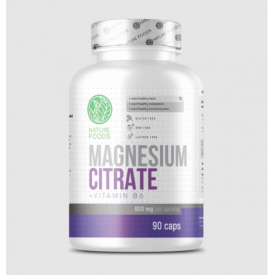 Витамины Nature Foods Magnesium Citrate + B6 90 капсул