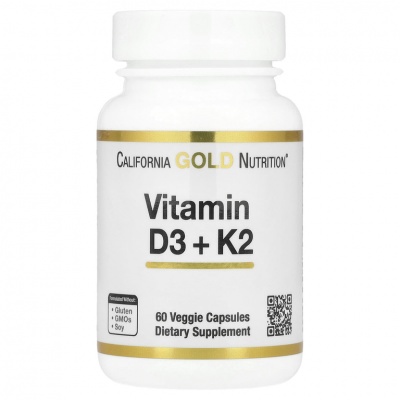 Витамины California Gold Nutrition D3 + K2 60 капсул