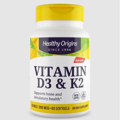 Витамины Healthy Origins D3 + K2 180 капсул