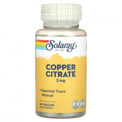 Витамины Solaray Copper Citrate 2 мг 60 капсул
